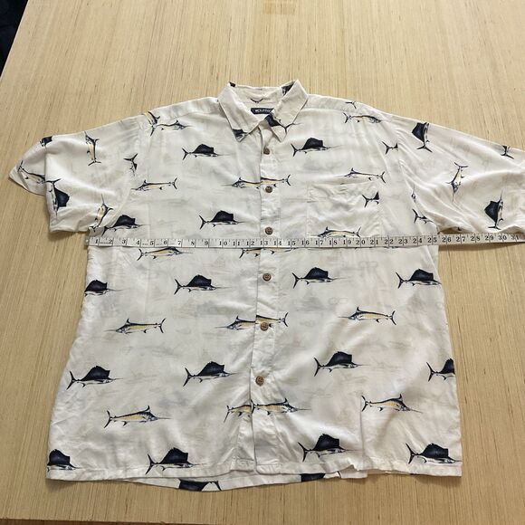 Vintage Puritan Button Down Short Sleeve Fish Camp Shirt Mens XL All Over Print - Picture 6 of 6